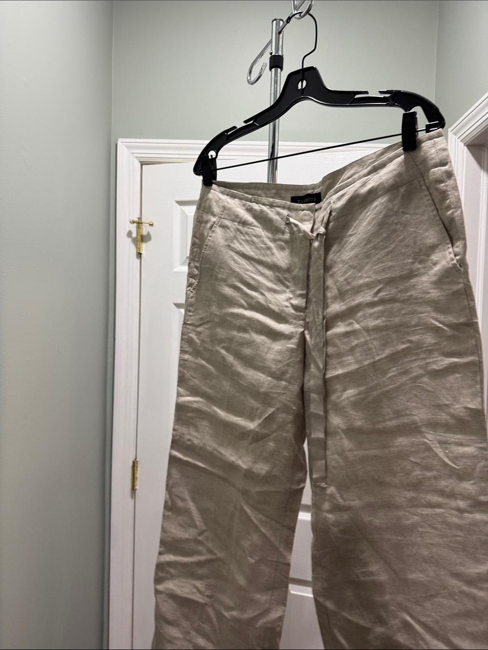 Talbots Light Beige Linen Drawstring Chinos